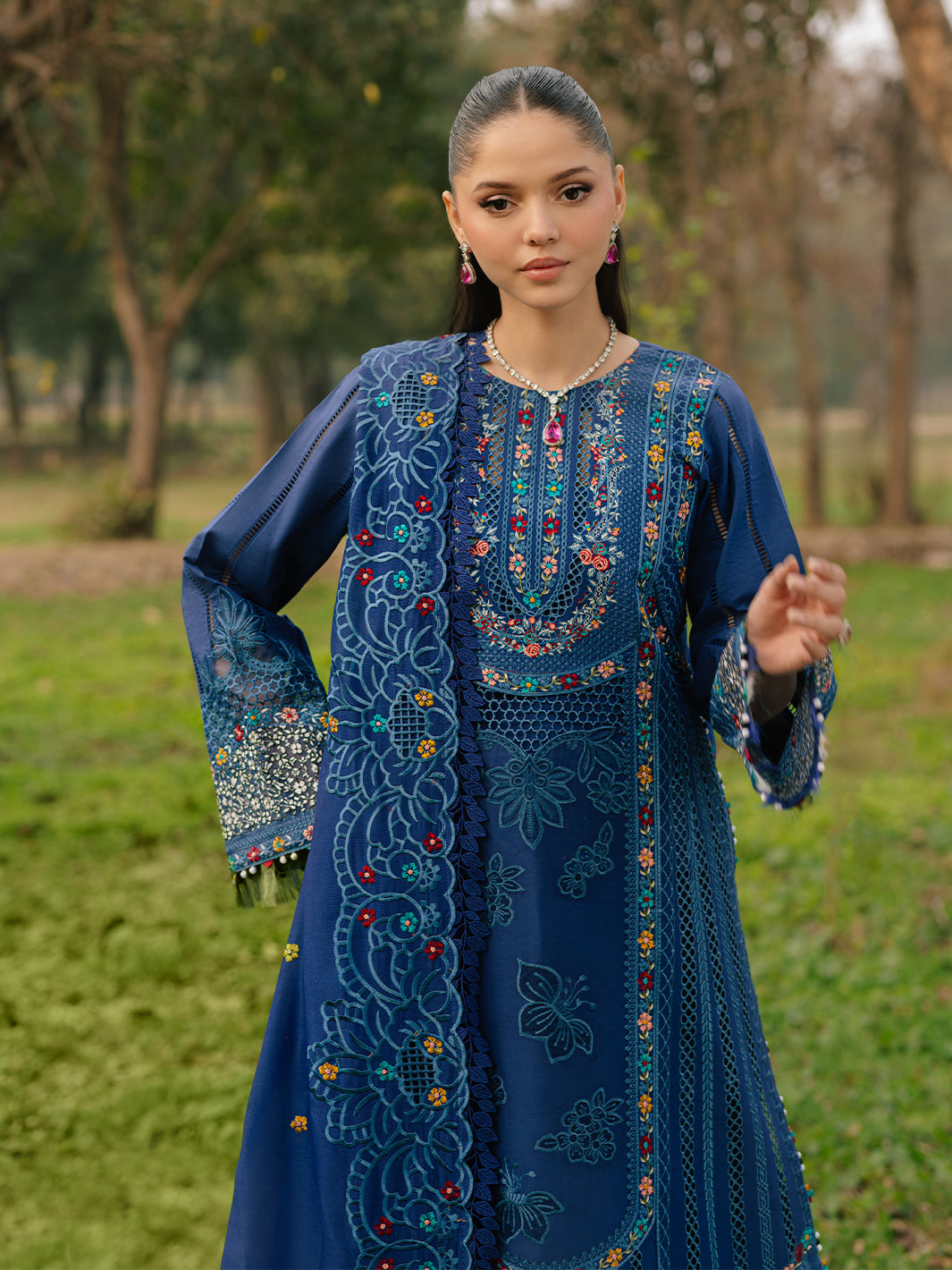 Bin Ilyas | Freesia Embroidered Lawn 25 | 102 - B - House Of Hania
