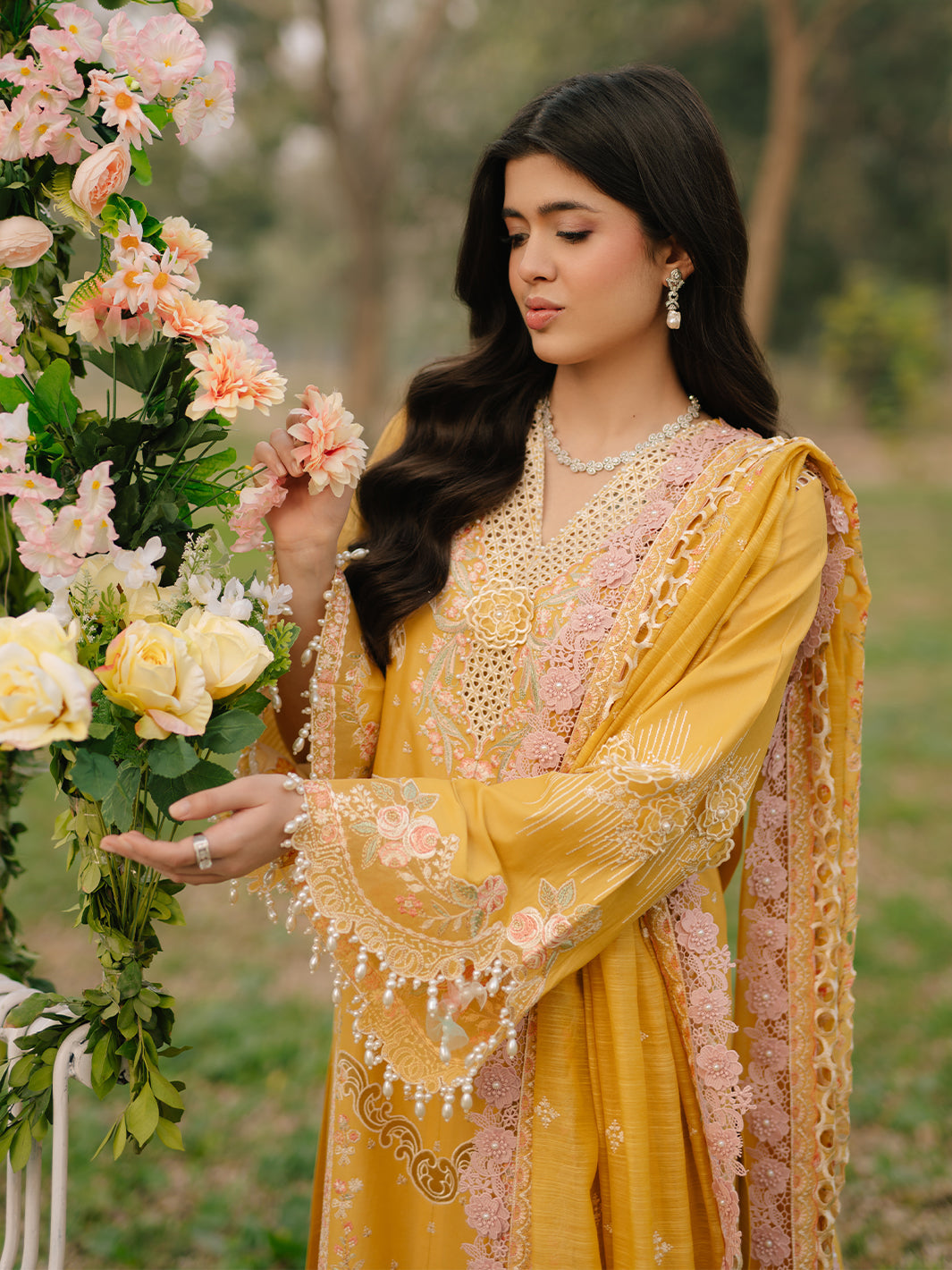 Bin Ilyas | Freesia Embroidered Lawn 25 | 104 - A - House Of Hania