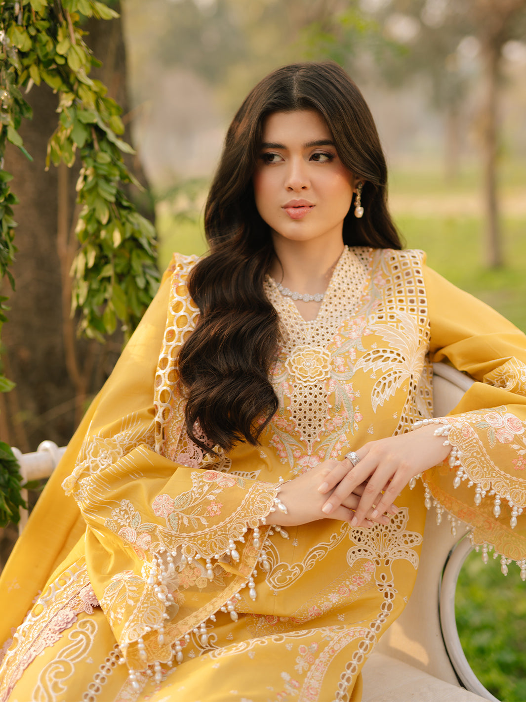 Bin Ilyas | Freesia Embroidered Lawn 25 | 104 - A - House Of Hania