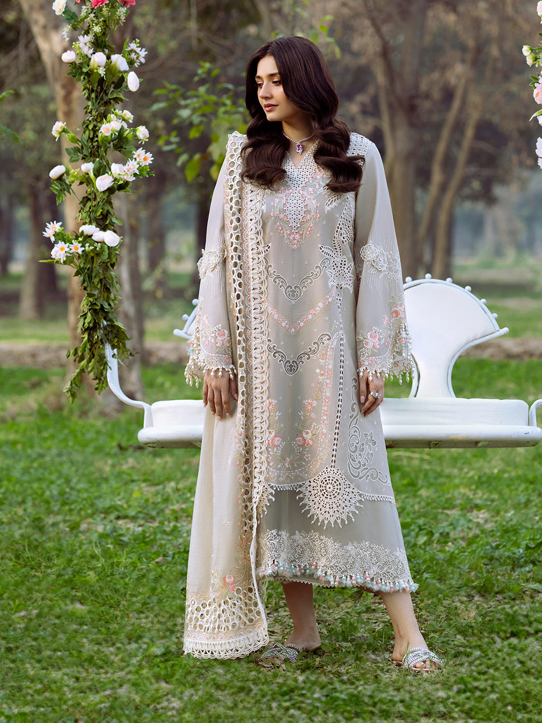Bin Ilyas | Freesia Embroidered Lawn 25 | 104 - B - House Of Hania