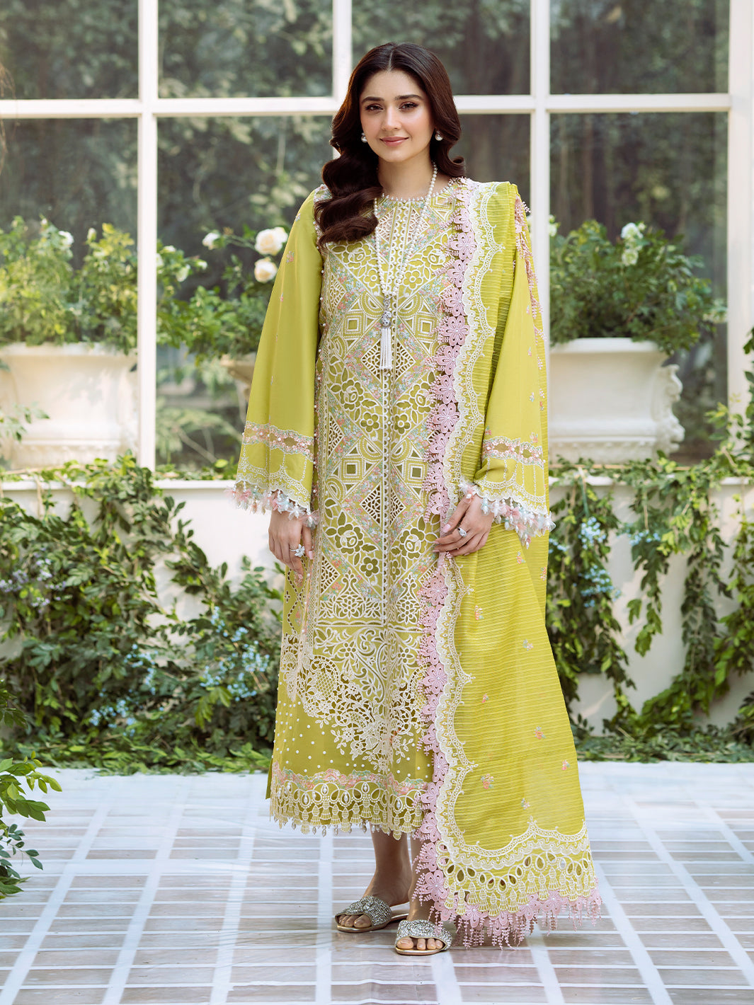 Bin Ilyas | Freesia Embroidered Lawn 25 | 105 - A - House Of Hania