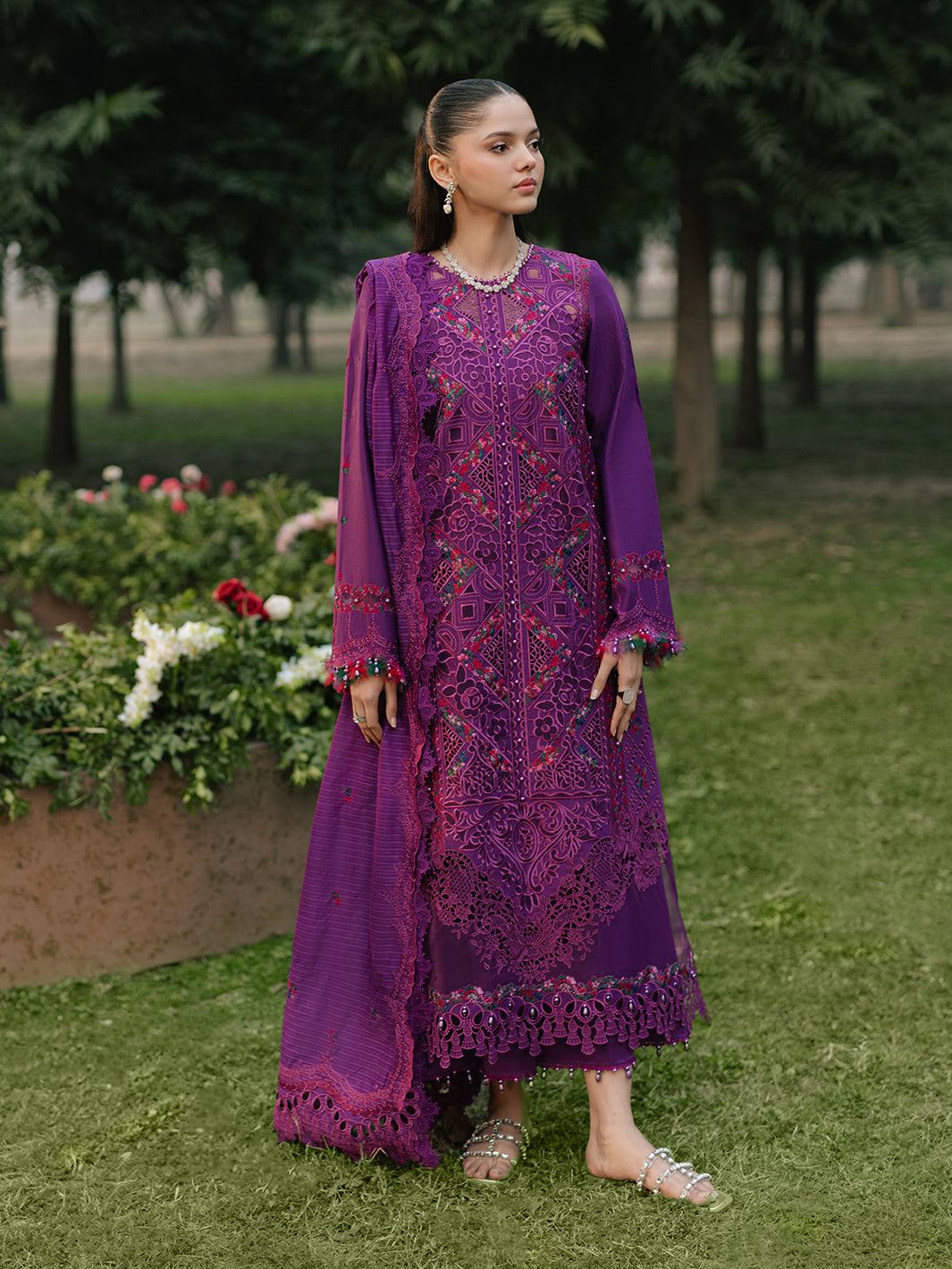 Bin Ilyas | Freesia Embroidered Lawn 25 | 105 - B - House Of Hania