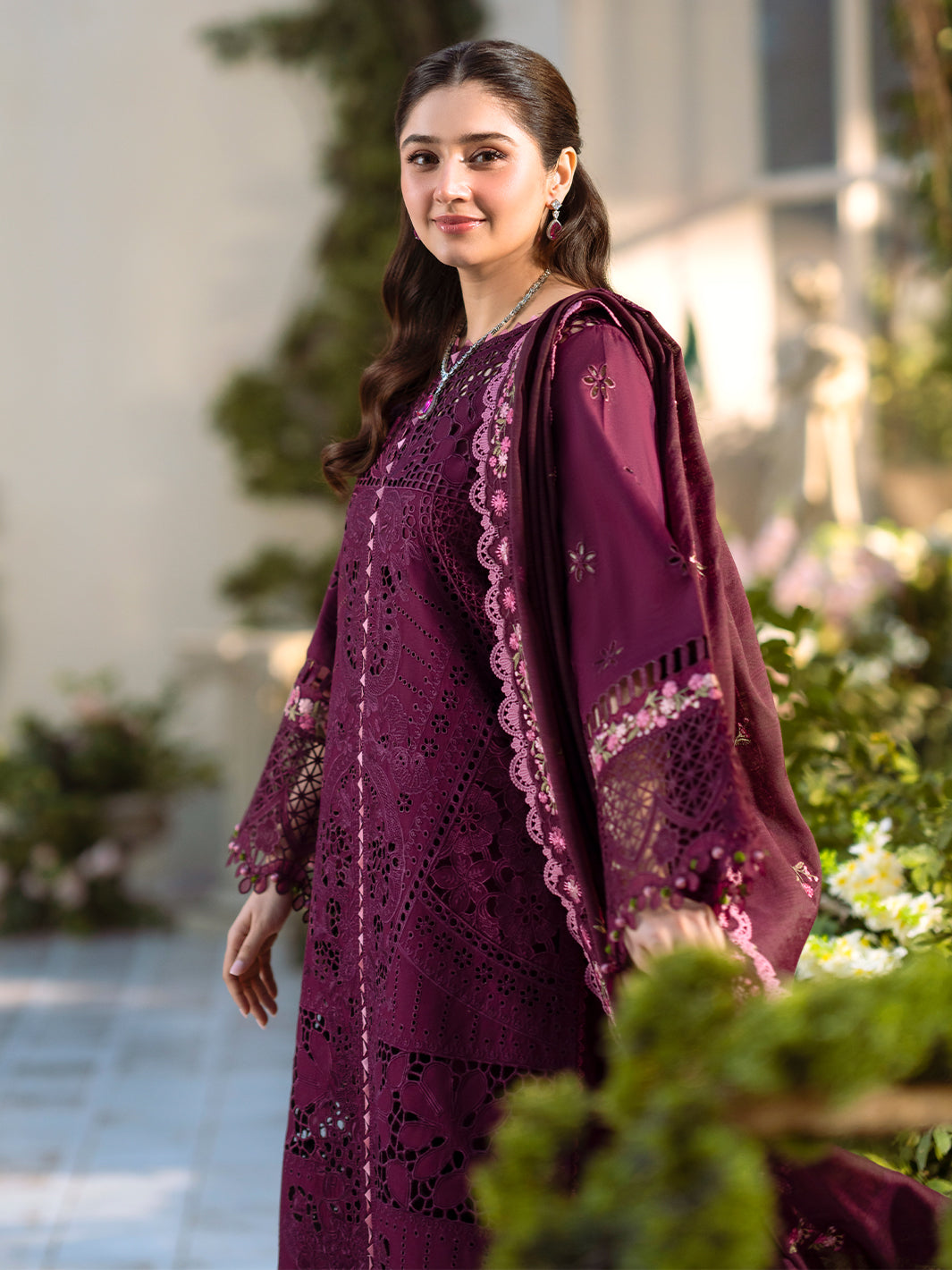 Bin Ilyas | Freesia Embroidered Lawn 25 | 106 - A - House Of Hania