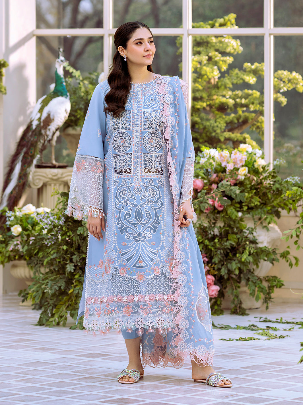 Bin Ilyas | Freesia Embroidered Lawn 25 | 107 - A - House Of Hania