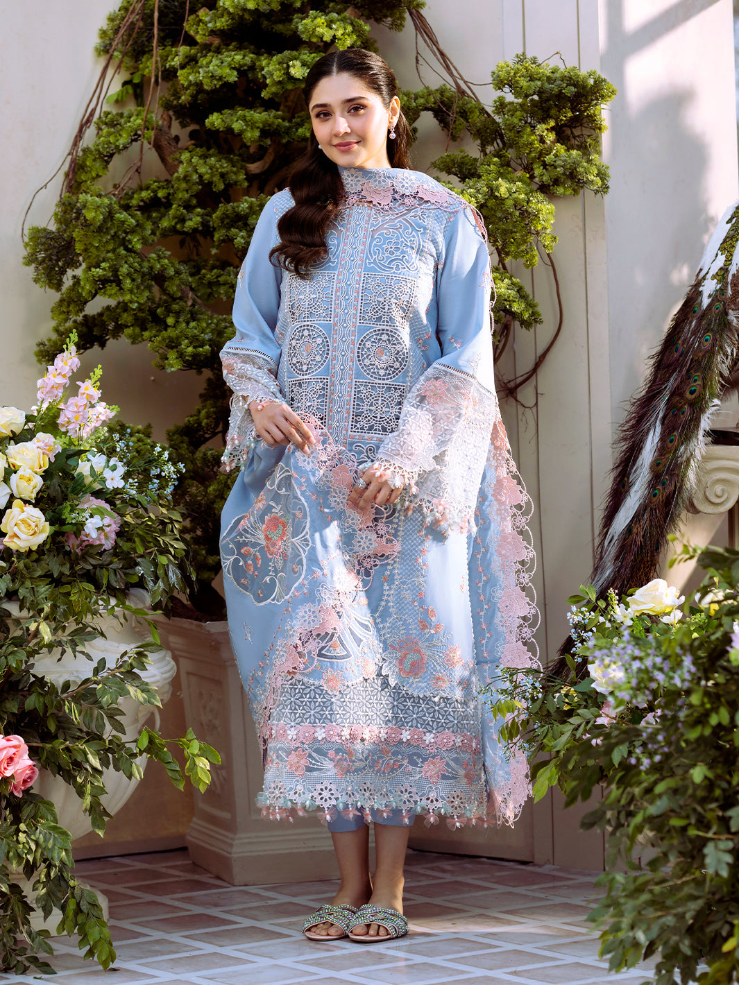 Bin Ilyas | Freesia Embroidered Lawn 25 | 107 - A - House Of Hania