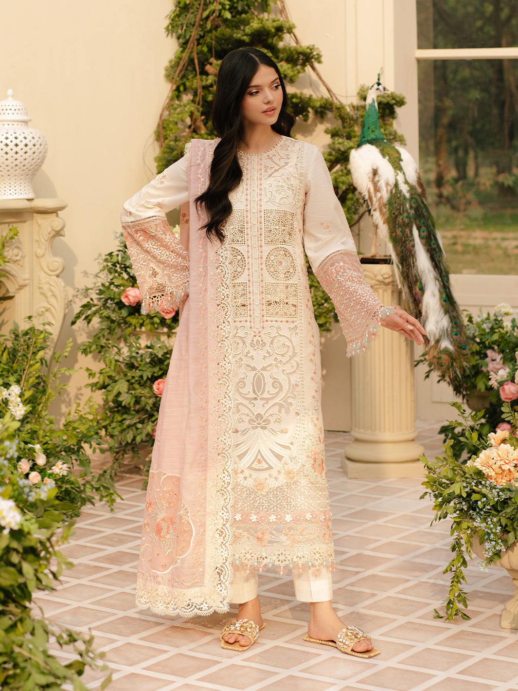 Bin Ilyas | Freesia Embroidered Lawn 25 | 107 - B - House Of Hania