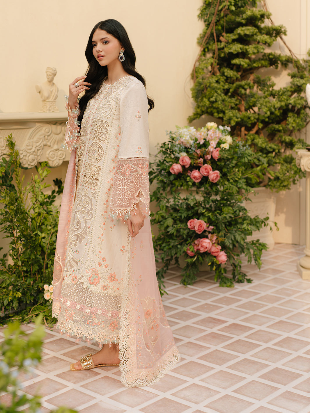 Bin Ilyas | Freesia Embroidered Lawn 25 | 107 - B - House Of Hania