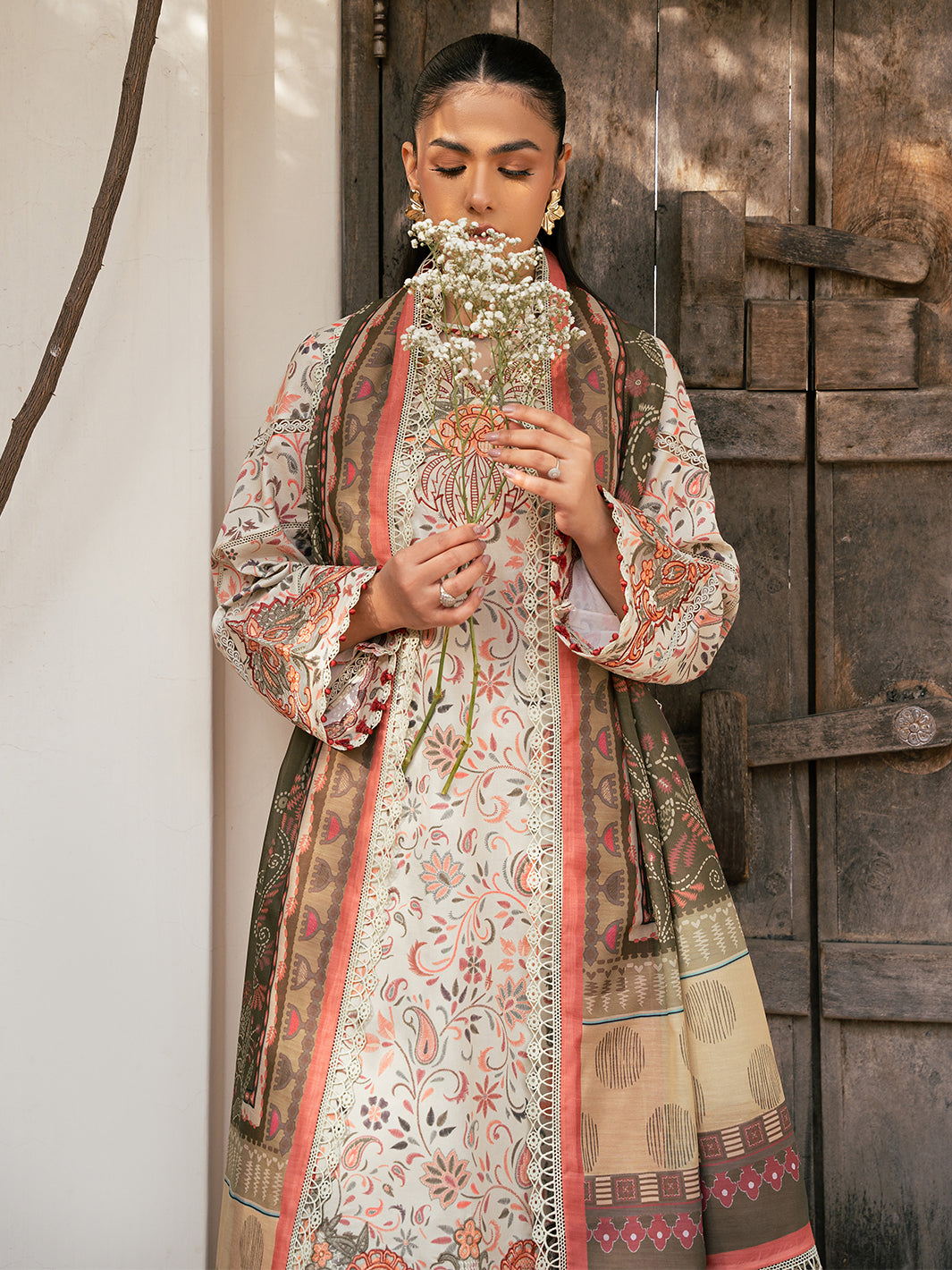 Bin Ilyas | Hazel Printed Lawn 25 | 2073 - A - House Of Hania