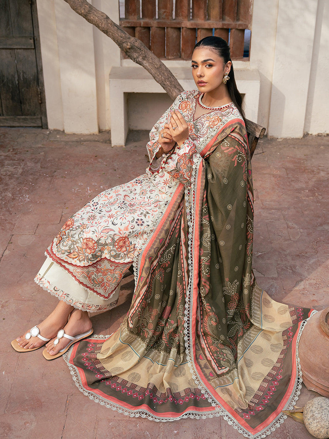 Bin Ilyas | Hazel Printed Lawn 25 | 2073 - A - House Of Hania