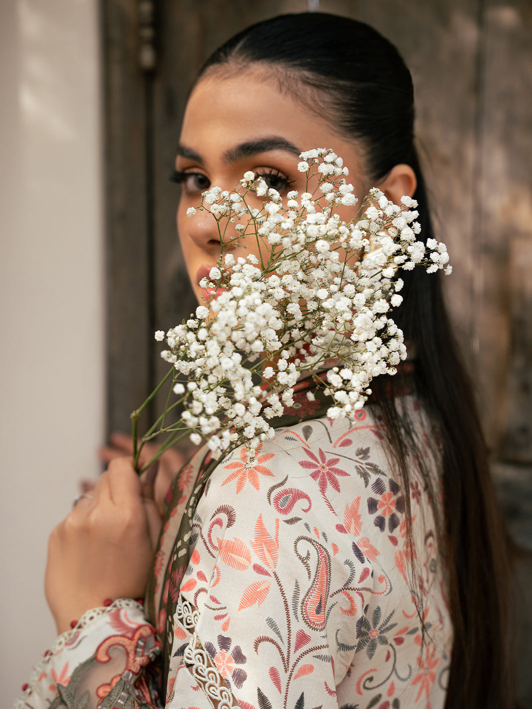 Bin Ilyas | Hazel Printed Lawn 25 | 2073 - A - House Of Hania