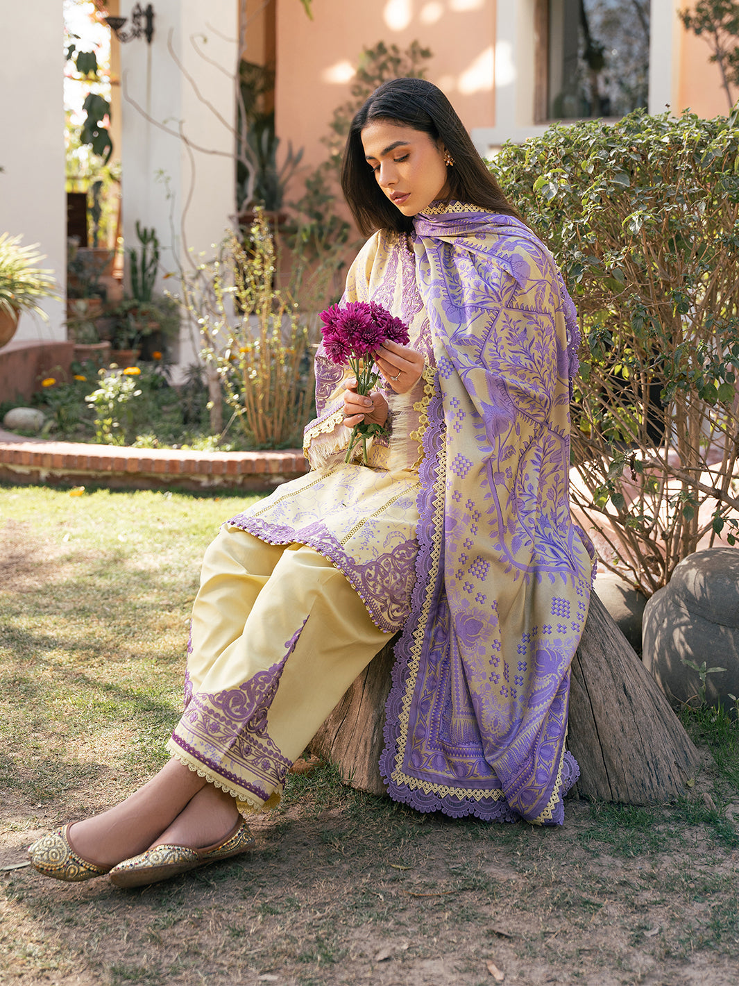 Bin Ilyas | Hazel Printed Lawn 25 | 2074 - A - House Of Hania
