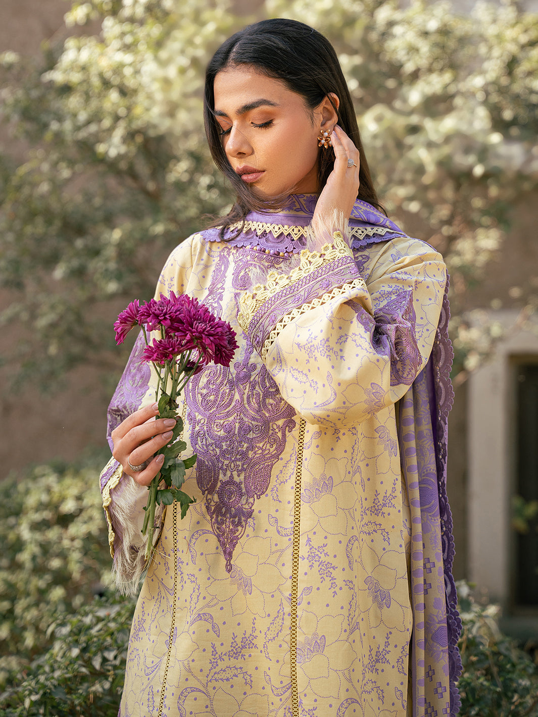 Bin Ilyas | Hazel Printed Lawn 25 | 2074 - A - House Of Hania