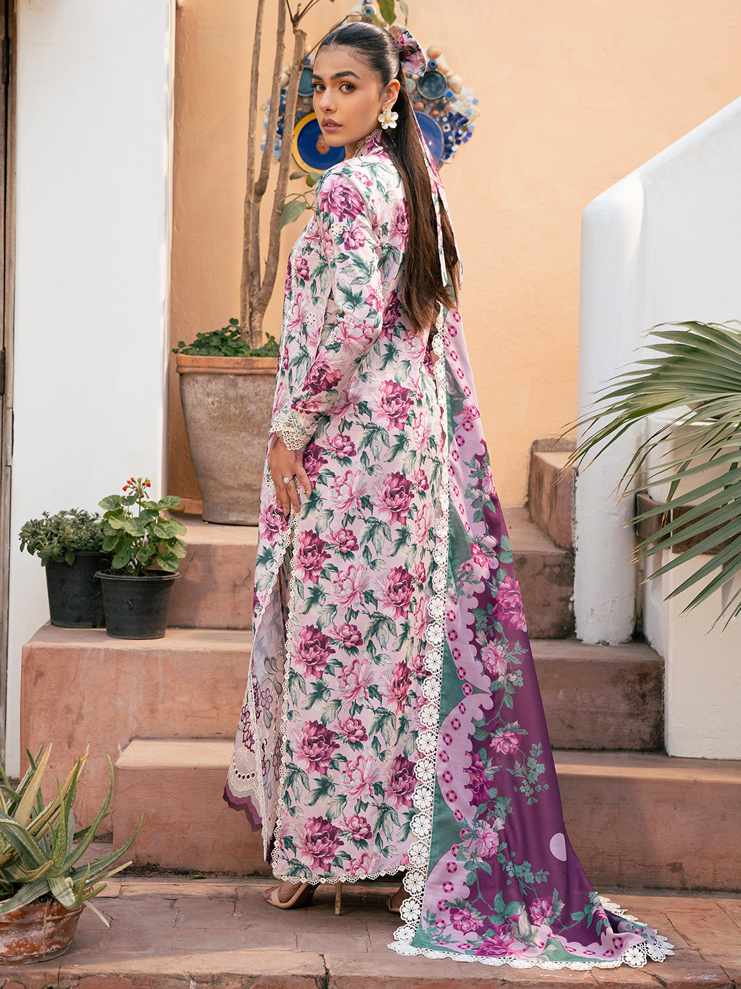 Bin Ilyas | Hazel Printed Lawn 25 | 2075 - A - House Of Hania
