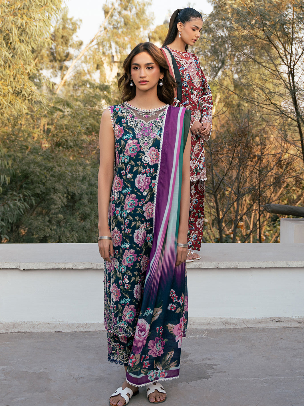 Bin Ilyas | Hazel Printed Lawn 25 | 2076 - A - House Of Hania