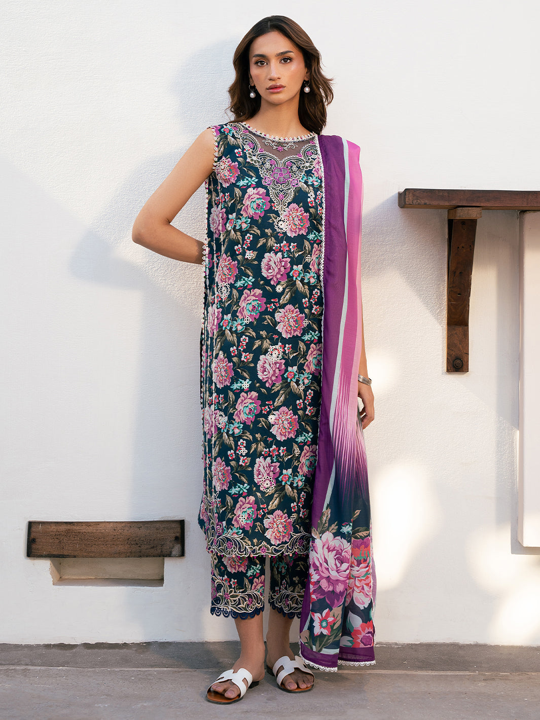 Bin Ilyas | Hazel Printed Lawn 25 | 2076 - A - House Of Hania