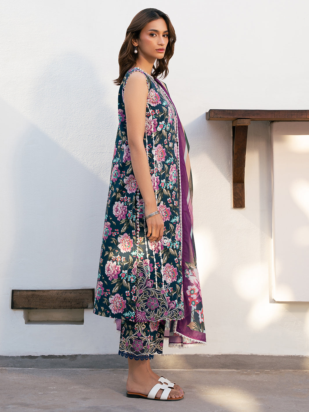 Bin Ilyas | Hazel Printed Lawn 25 | 2076 - A - House Of Hania