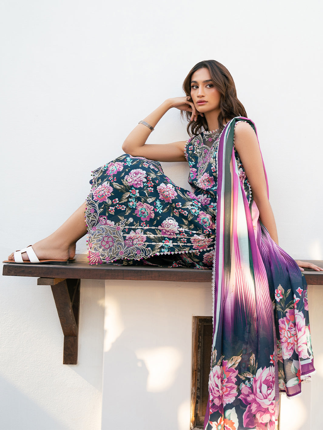 Bin Ilyas | Hazel Printed Lawn 25 | 2076 - A - House Of Hania