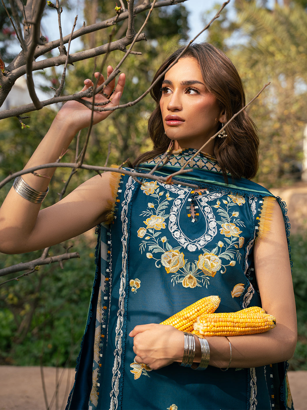 Bin Ilyas | Hazel Printed Lawn 25 | 2077 - B - House Of Hania