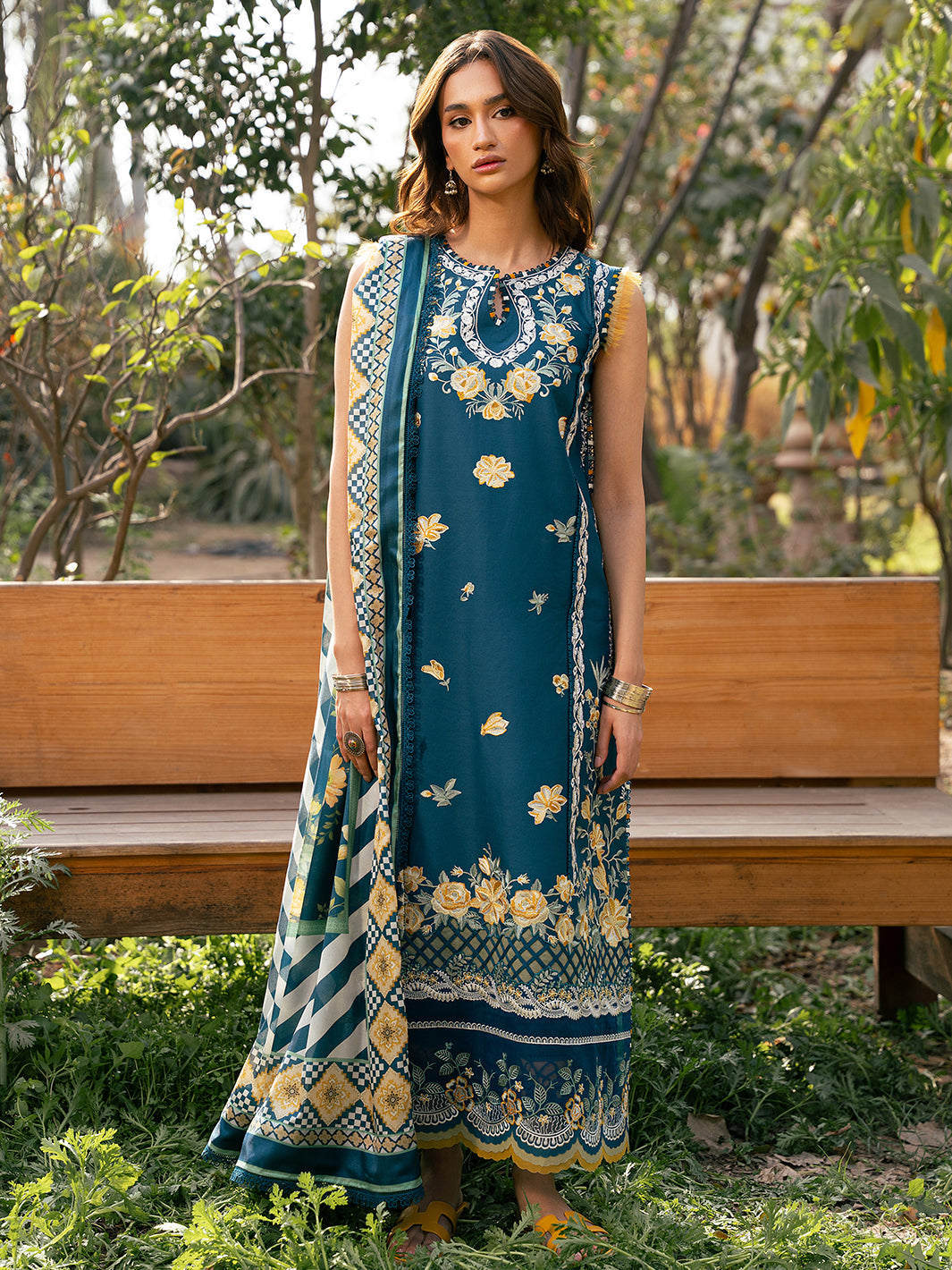 Bin Ilyas | Hazel Printed Lawn 25 | 2077 - B - House Of Hania