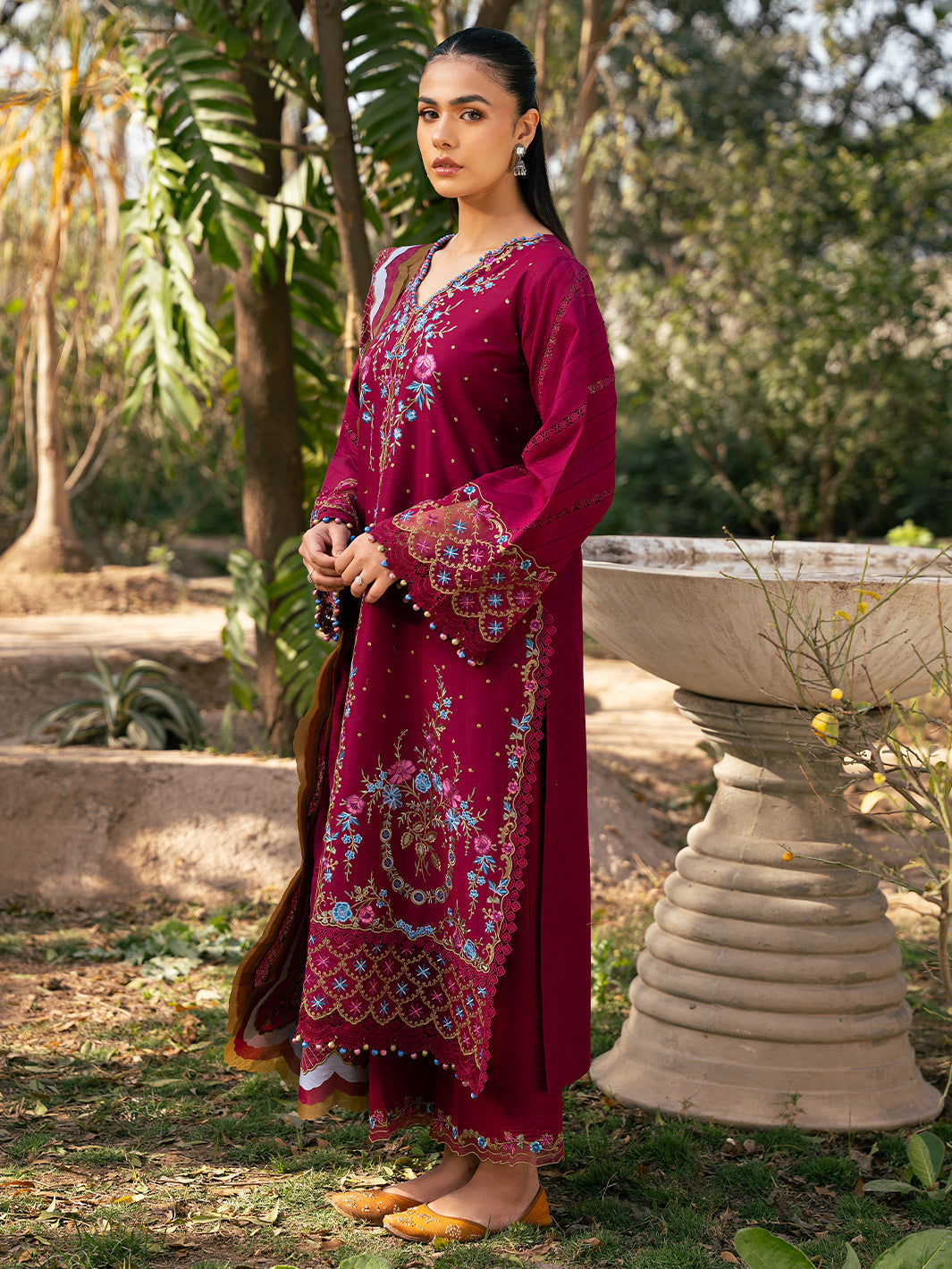 Bin Ilyas | Hazel Printed Lawn 25 | 2078 - A - House Of Hania