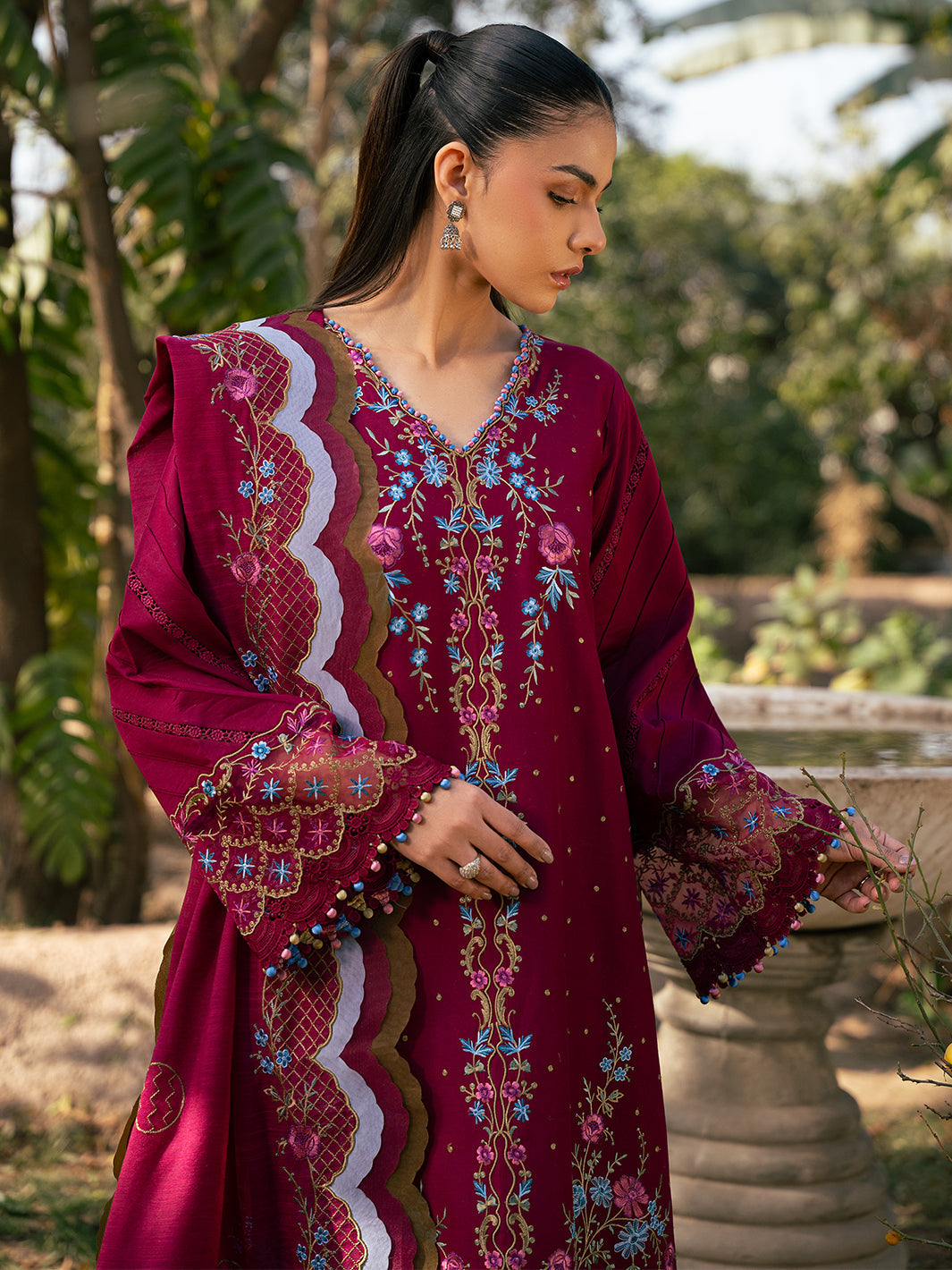 Bin Ilyas | Hazel Printed Lawn 25 | 2078 - A - House Of Hania