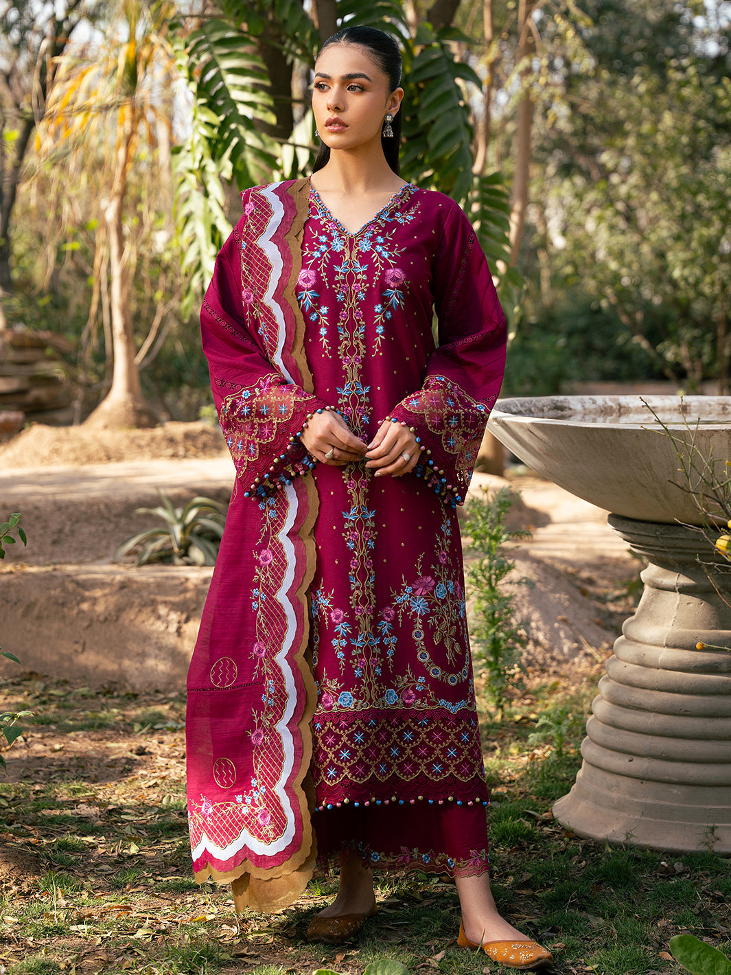 Bin Ilyas | Hazel Printed Lawn 25 | 2078 - A - House Of Hania