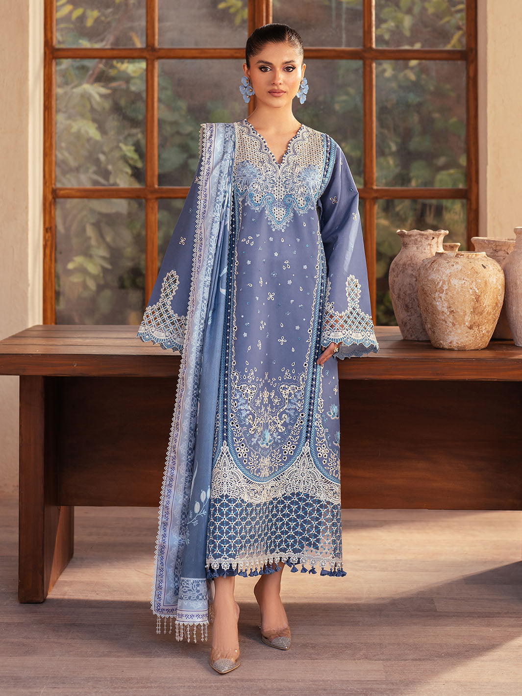 Bin Ilyas | Mehroze Luxury Lawn 25 | 91 - A - House Of Hania