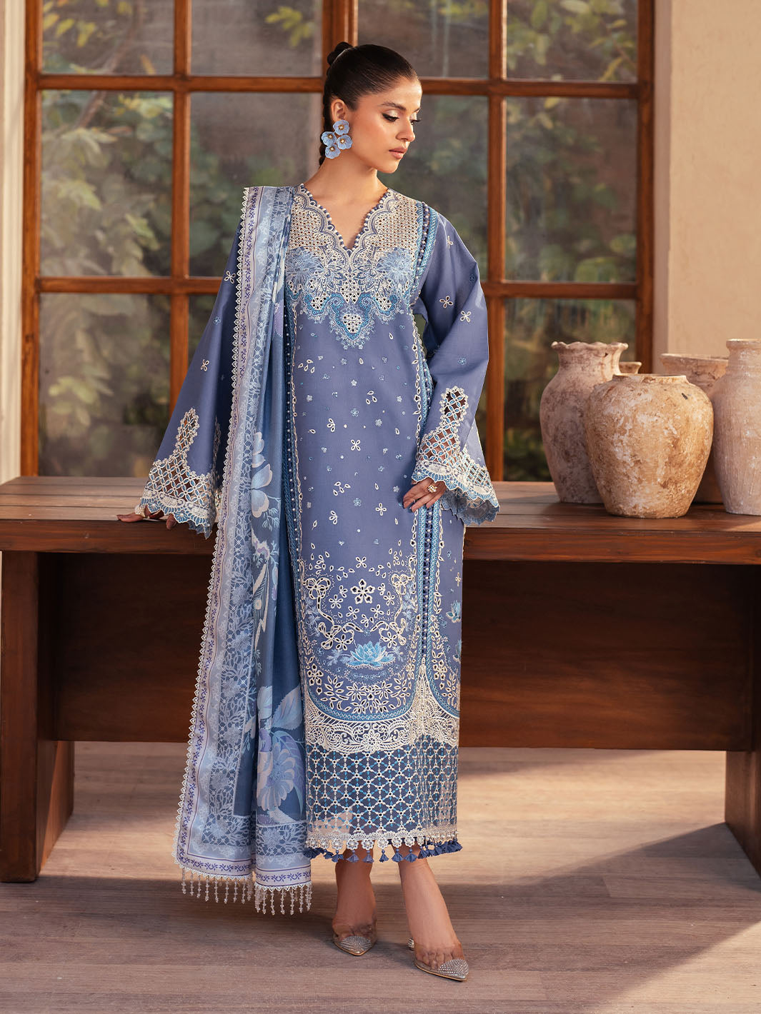 Bin Ilyas | Mehroze Luxury Lawn 25 | 91 - A - House Of Hania