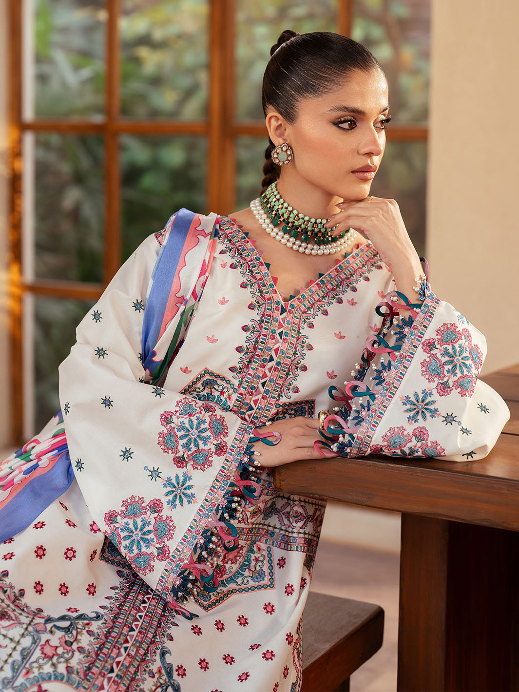 Bin Ilyas | Mehroze Luxury Lawn 25 | 92 - A - House Of Hania