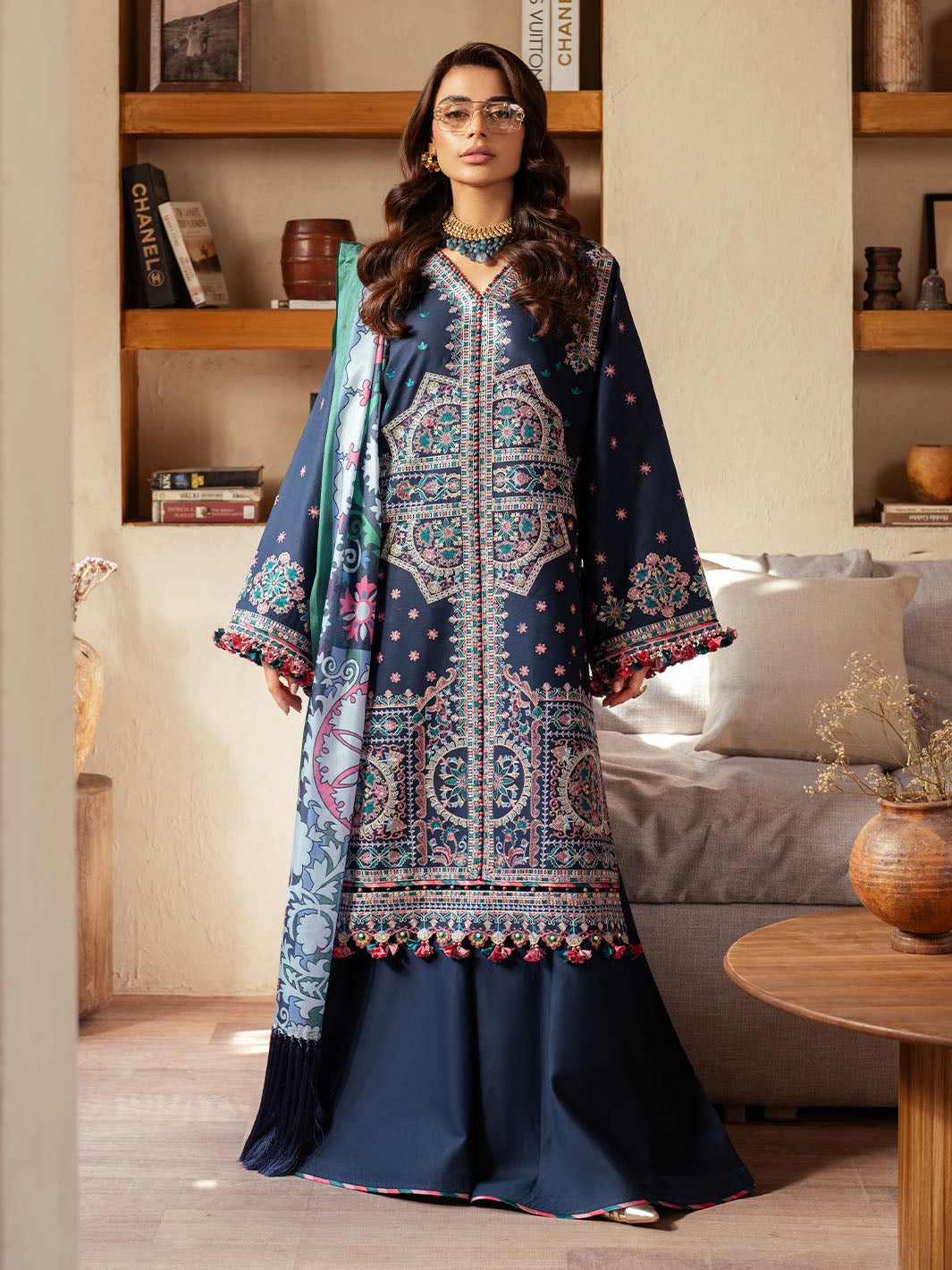 Bin Ilyas | Mehroze Luxury Lawn 25 | 92 - B - House Of Hania