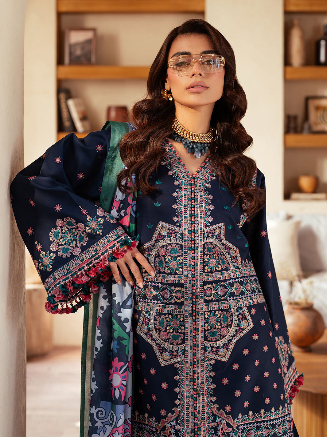 Bin Ilyas | Mehroze Luxury Lawn 25 | 92 - B - House Of Hania
