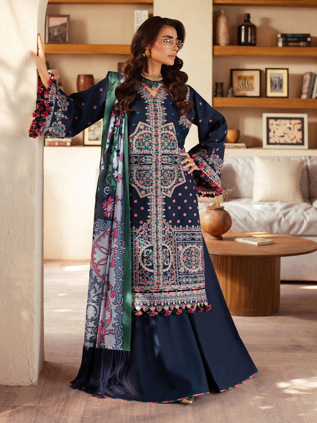 Bin Ilyas | Mehroze Luxury Lawn 25 | 92 - B - House Of Hania