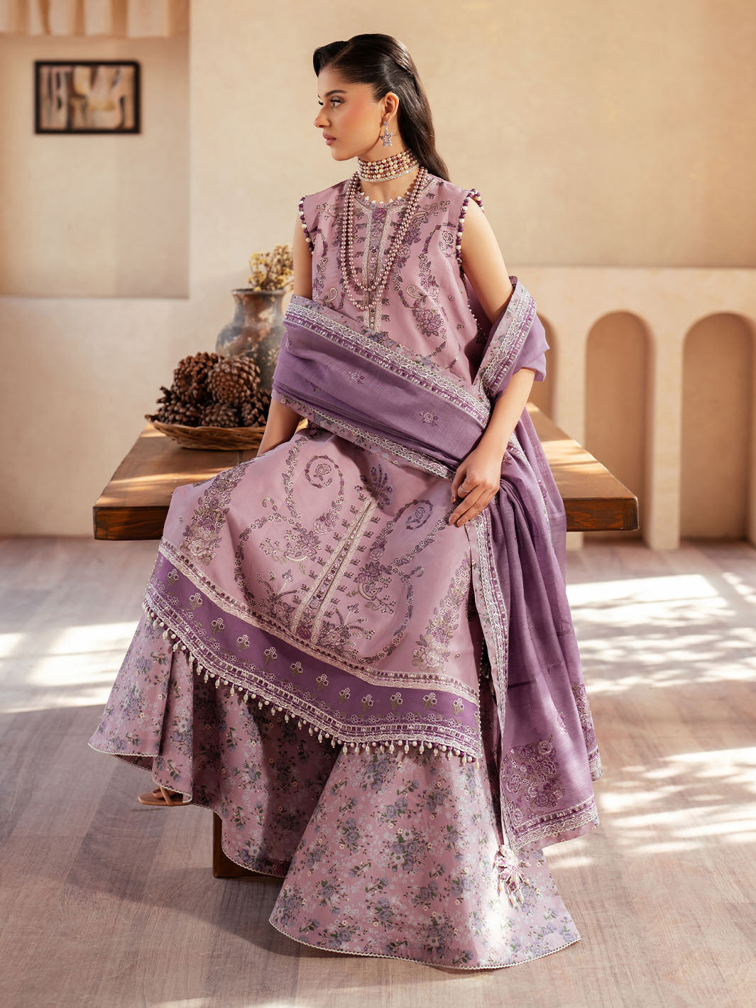 Bin Ilyas | Mehroze Luxury Lawn 25 | 93 - A - House Of Hania