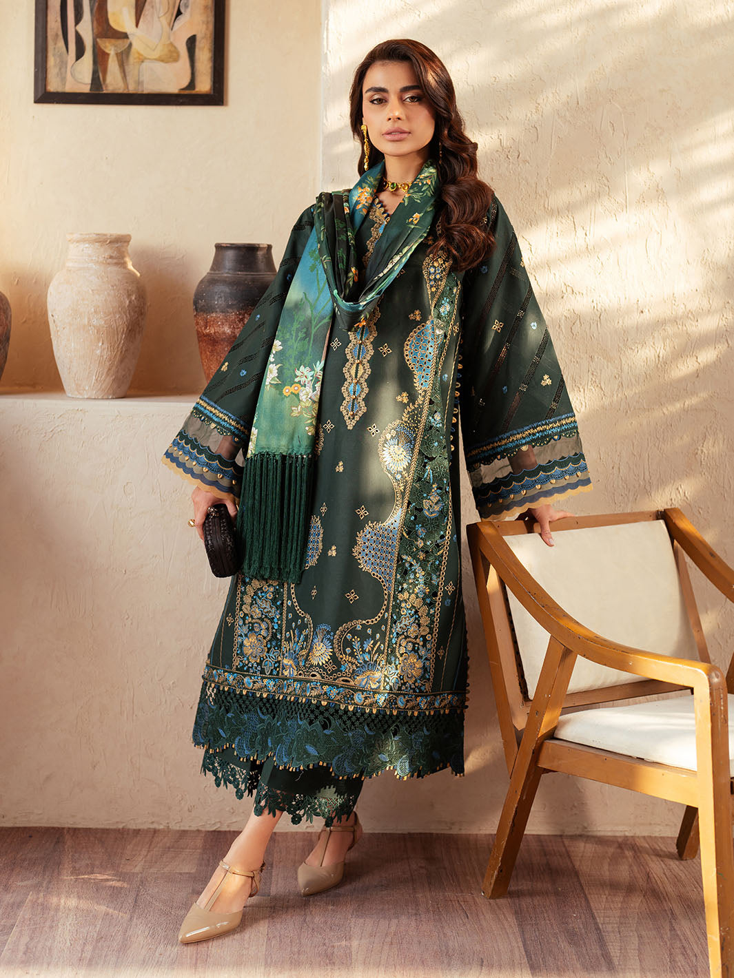 Bin Ilyas | Mehroze Luxury Lawn 25 | 94 - A - House Of Hania