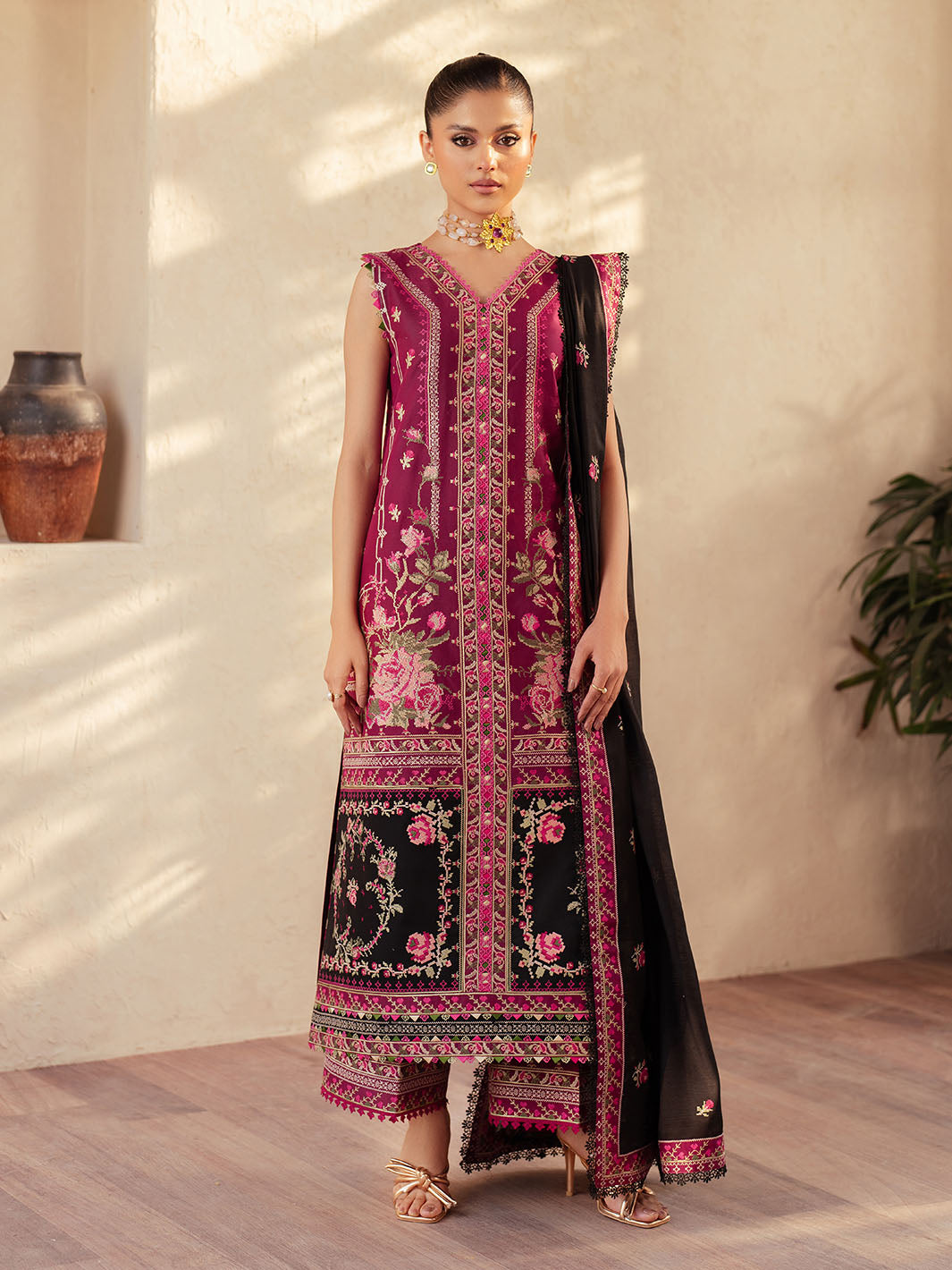 Bin Ilyas | Mehroze Luxury Lawn 25 | 95 - A - House Of Hania