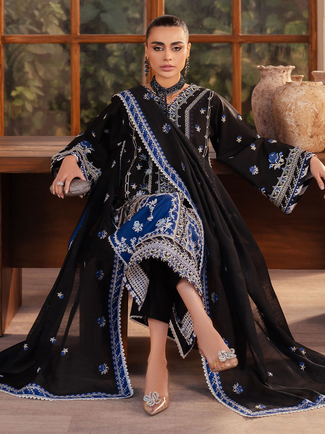 Bin Ilyas | Mehroze Luxury Lawn 25 | 95 - B - House Of Hania