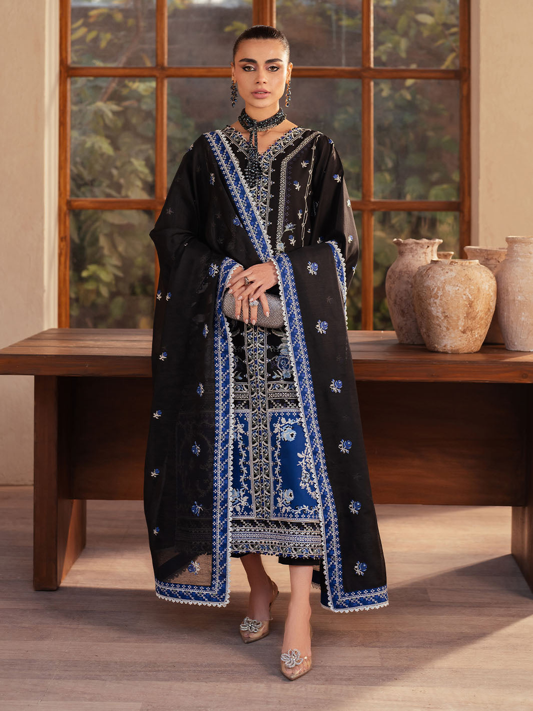 Bin Ilyas | Mehroze Luxury Lawn 25 | 95 - B - House Of Hania