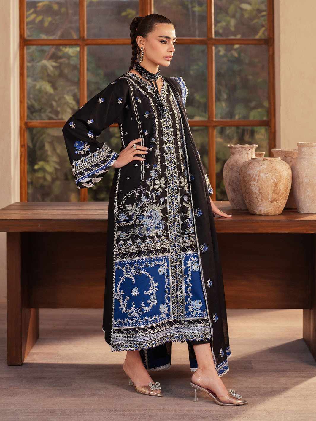 Bin Ilyas | Mehroze Luxury Lawn 25 | 95 - B - House Of Hania