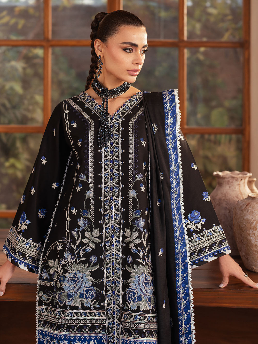 Bin Ilyas | Mehroze Luxury Lawn 25 | 95 - B - House Of Hania