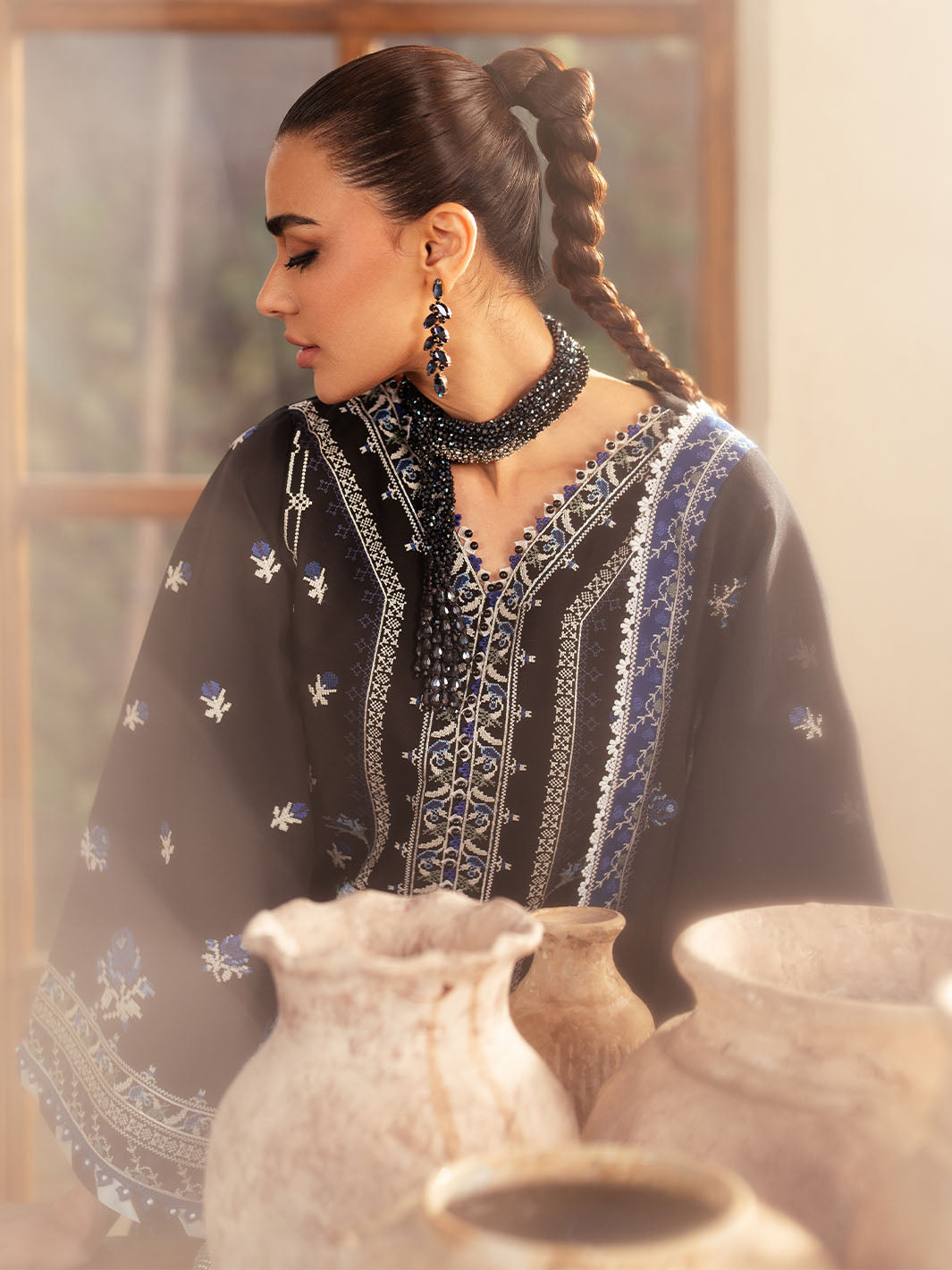 Bin Ilyas | Mehroze Luxury Lawn 25 | 95 - B - House Of Hania