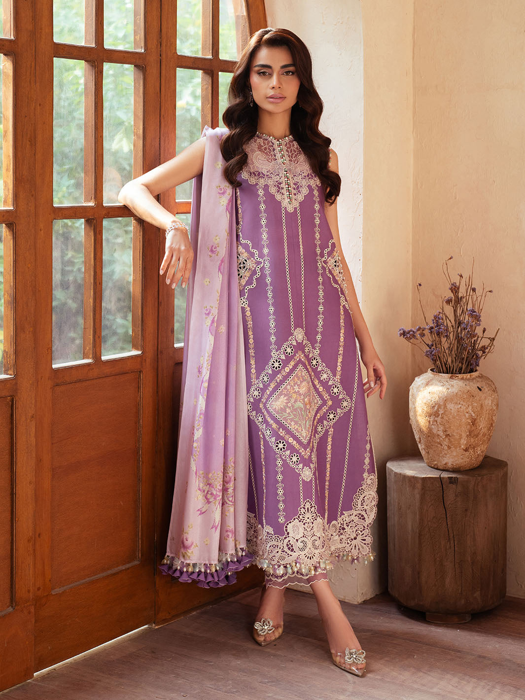 Bin Ilyas | Mehroze Luxury Lawn 25 | 96 - A - House Of Hania