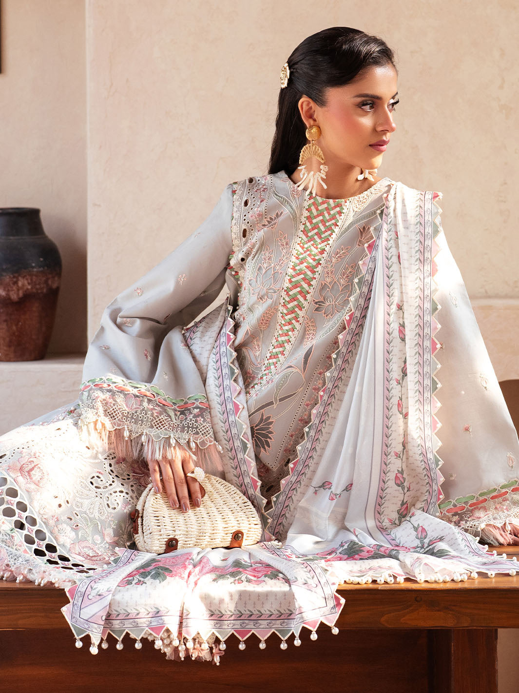 Bin Ilyas | Mehroze Luxury Lawn 25 | 97 - A - House Of Hania