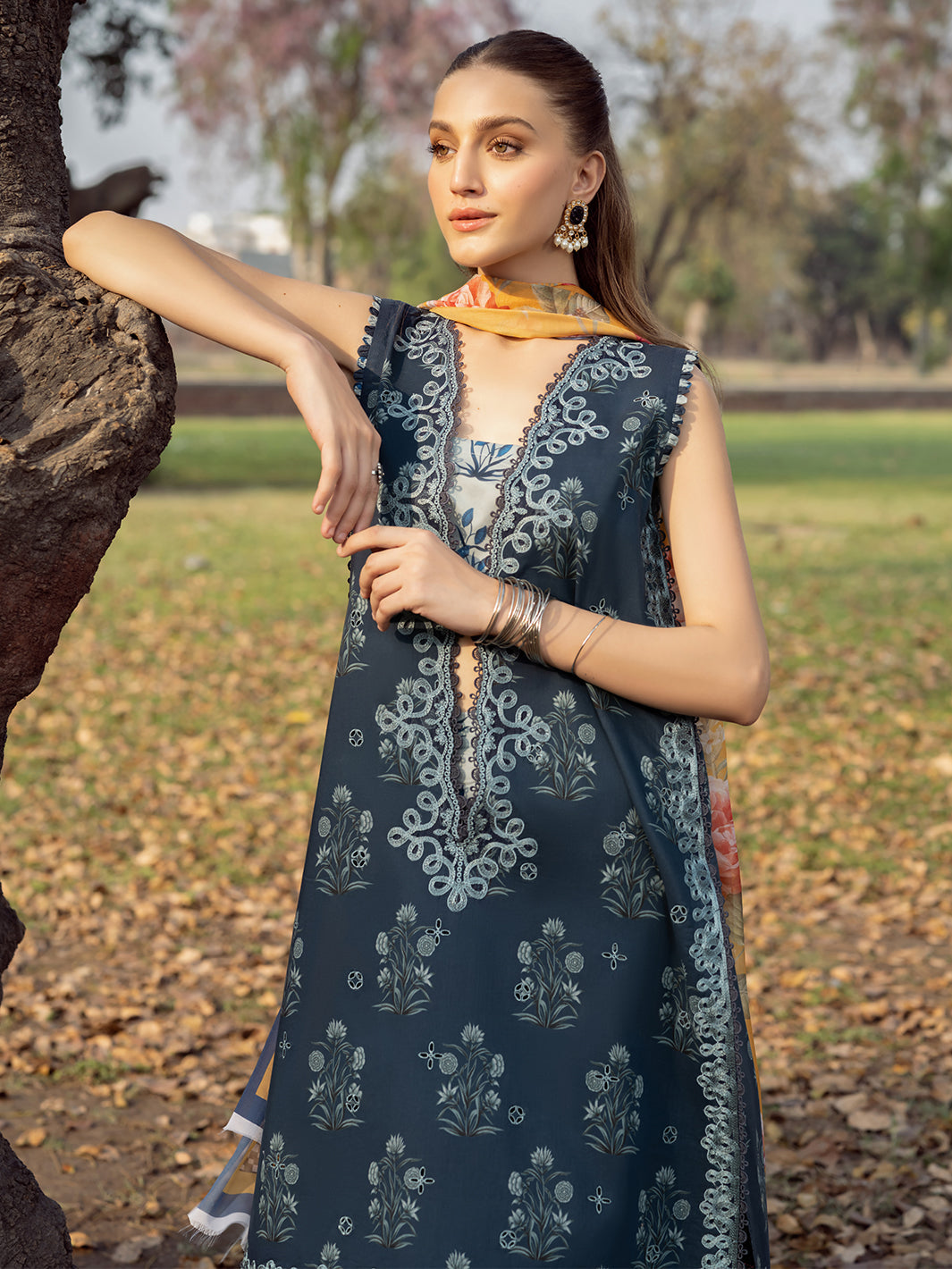 Bin Ilyas | Naqsh Naaz Luxury Lawn 25 | 2082 - B - House Of Hania