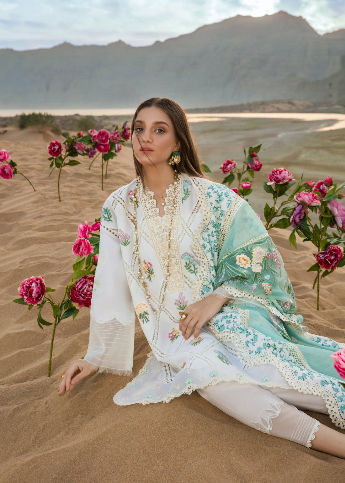 CRIMSON Embroidered Lawn Summer Collection D1-A - House Of Hania