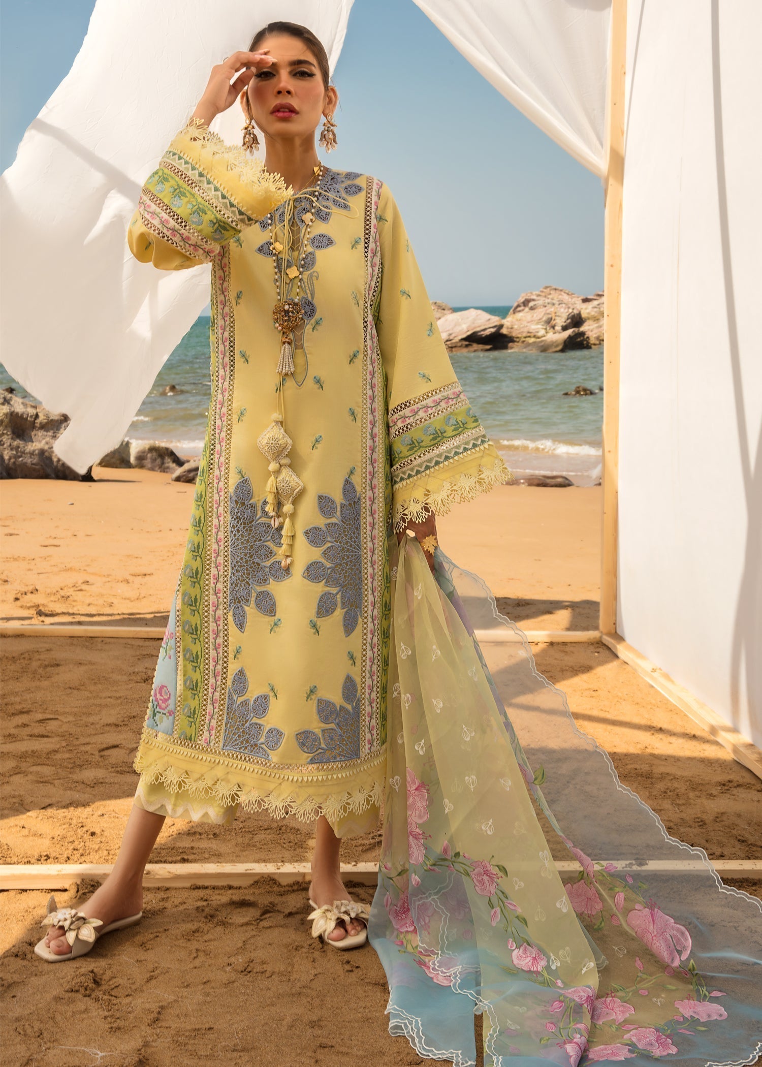 CRIMSON Embroidered Lawn Summer Collection D5-B - House Of Hania