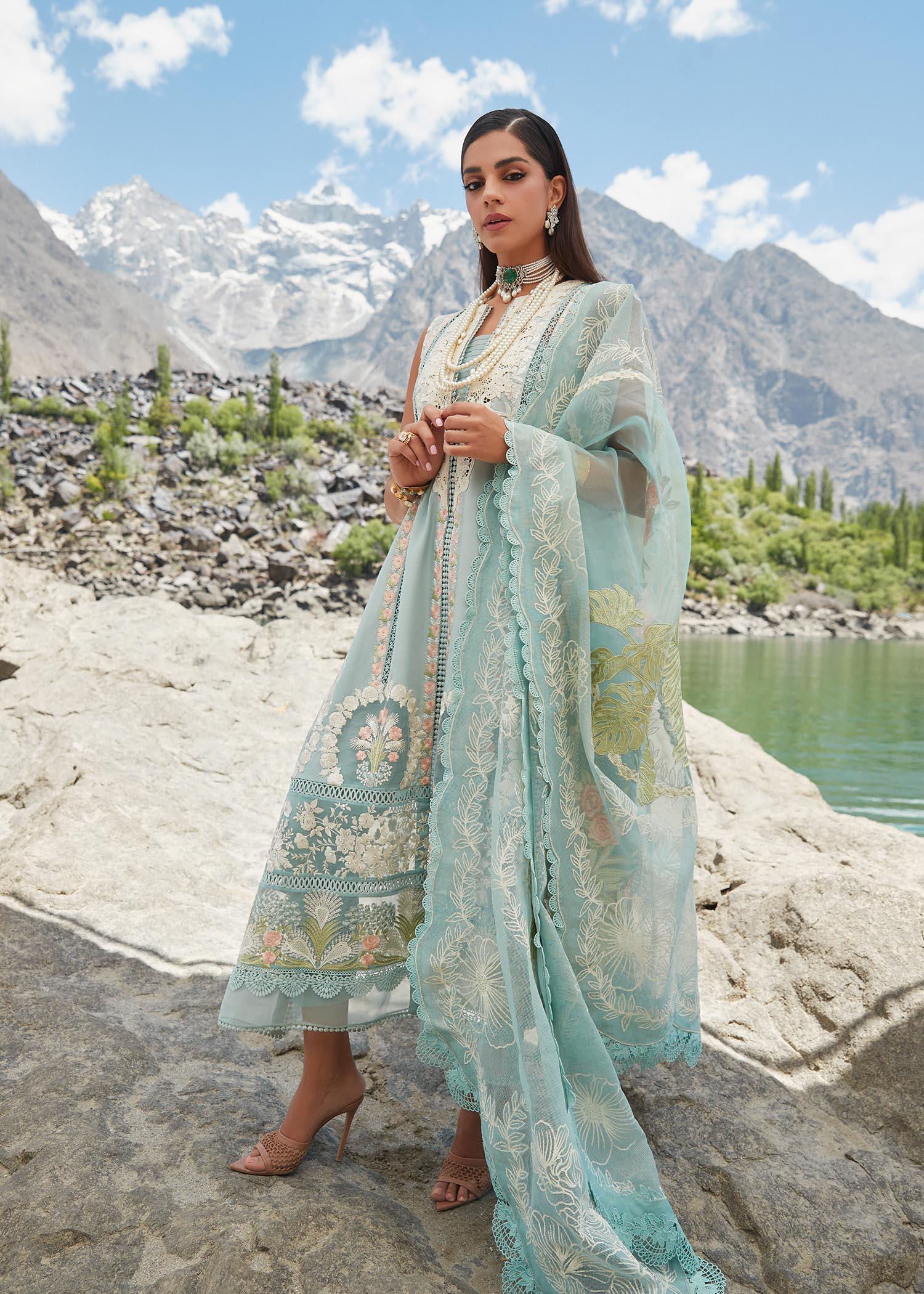 CRIMSON LUXE LAWN Chikkankari Affair - D2 A Stitched - House Of Hania