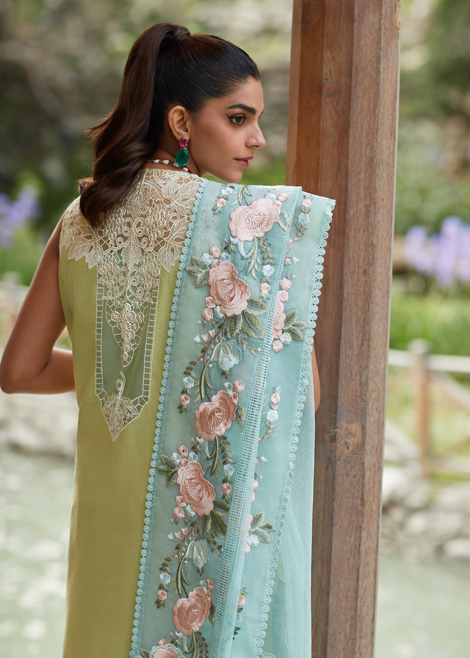 CRIMSON LUXE LAWN Mountain Love - D6 A STITCHED - House Of Hania