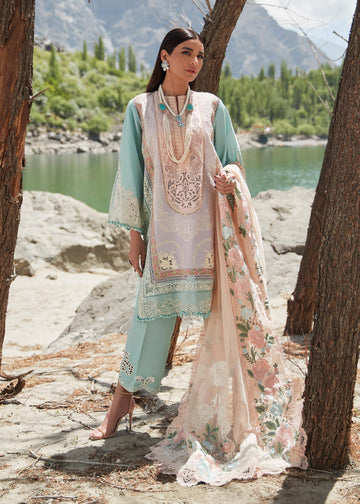 CRIMSON LUXE LAWN Mountain Love - D6 B STITCHED - House Of Hania