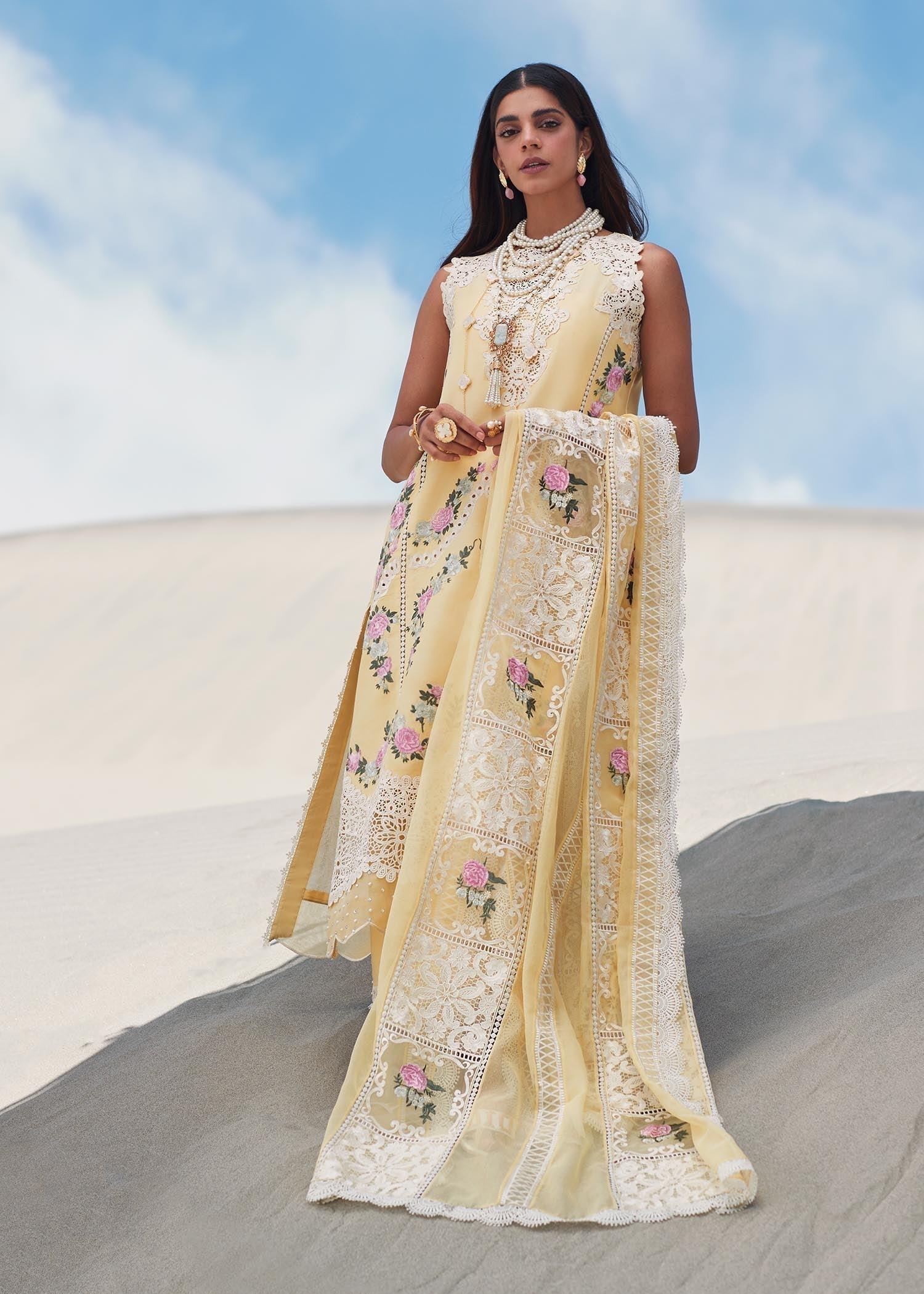 CRIMSON LUXE LAWN Serendipity - D3 A Stitched - House Of Hania