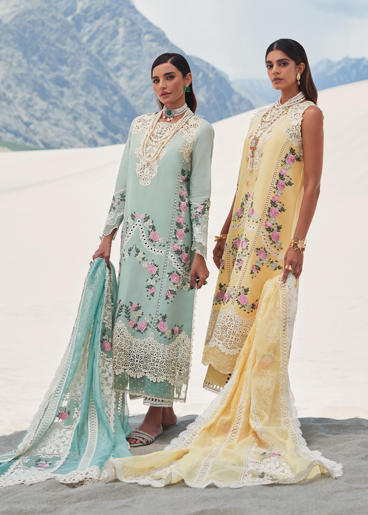CRIMSON LUXE LAWN Serendipity - D3 A Stitched - House Of Hania